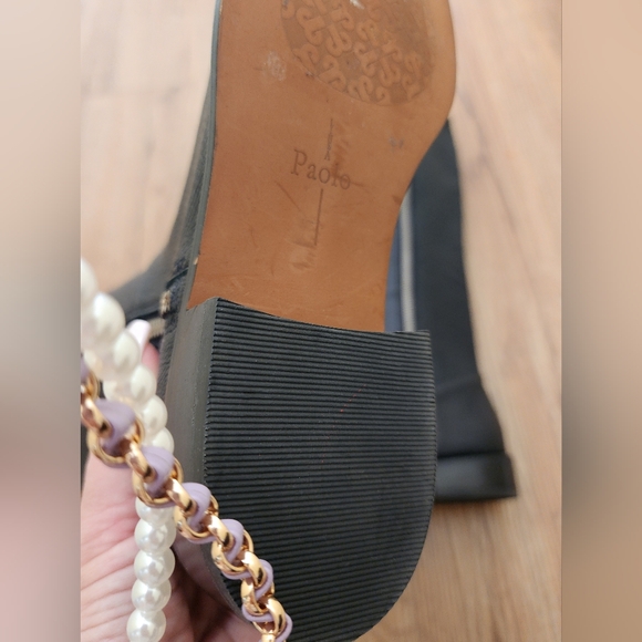 Size 5 - New Paolo Linea Jackie Knee High Blavk Leather Boots - Picture 5 of 9